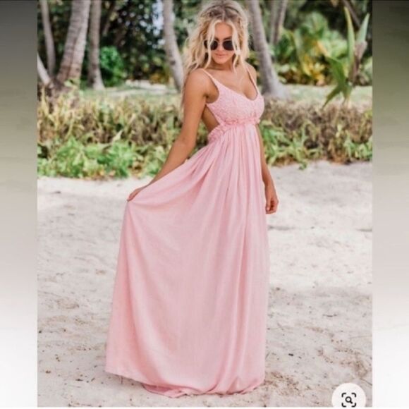 NWT ONCE IN A LIFETIME PINK MAXI DRESSE Size Small - Picture 11 of 16